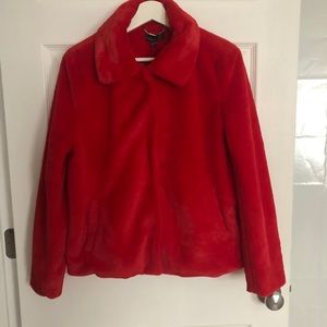 Smashed Lemon Red Faux Fur Jacket